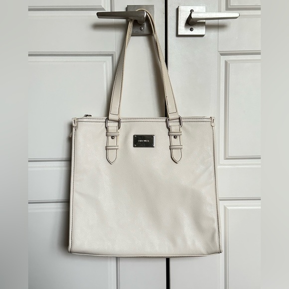 Nine West Handbags - Large Vegan Leather White/Cream Coloured Nine West Tote Handbag/Purse